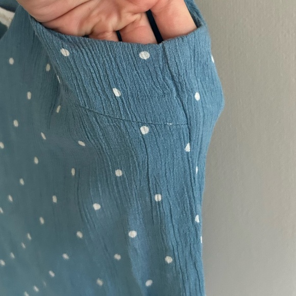 OLIVACEOUS Polka Dot Tie Strap Scoop Neck Tank Top Coastal Feminine Cottage | M - Picture 5 of 9